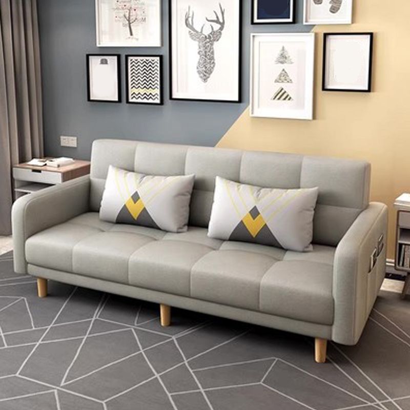 Foldable Biscuit Back Square Arm Modern Sofa with Convertible Sleeper Clearhalo 'furn' 'furn_sofas' 'Furniture' 'furniture_sofas' 'kitchen' 'kitchen_sofas' 'Living Room Furniture' 'Sofa' 'sofas' 1200x1200_f63b483b-4ed8-494b-b99d-f910f9b6c2e5