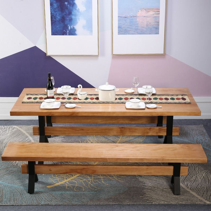 Modern 1/2/3/7 Pieces Dining Set Solid Wood Trestle Indoor Dinette Set Clearhalo 'Dining Room Sets' 'Dining Tables & Seating' 'dining_room_set' 'furn' 'furn_dining_room_set' 'Furniture' 'Kitchen & Dining Furniture' 1200x1200_f63ca5cf-ee71-4f03-b5cc-2edab3ebbb02