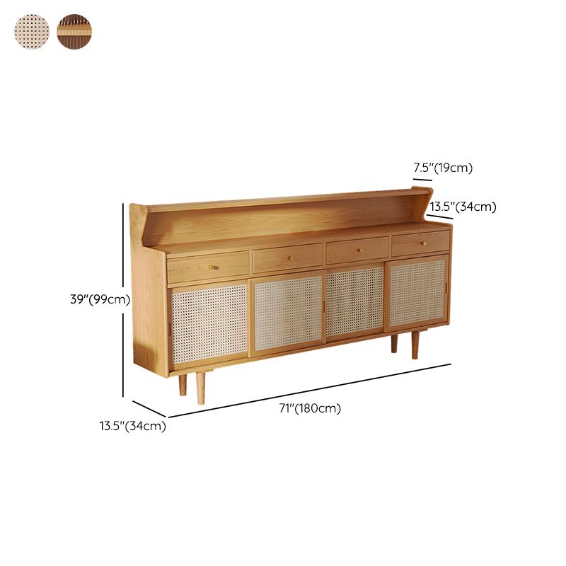 Puertas de vidrio marrón Mesa contemporánea de madera maciza para sala de estar para sala de estar