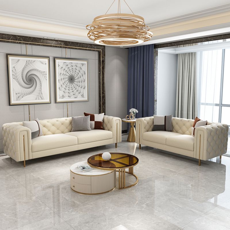 29.53"High Classic Glam Tuxedo Arm Sofa with Tufted Split-Back, Beige Clearhalo 'furn' 'furn_sofas' 'Furniture' 'furniture_sofas' 'kitchen' 'kitchen_sofas' 'Living Room Furniture' 'Sofa' 'sofas' 1200x1200_f63da3ec-5318-4faa-8b10-290d5a9b7794