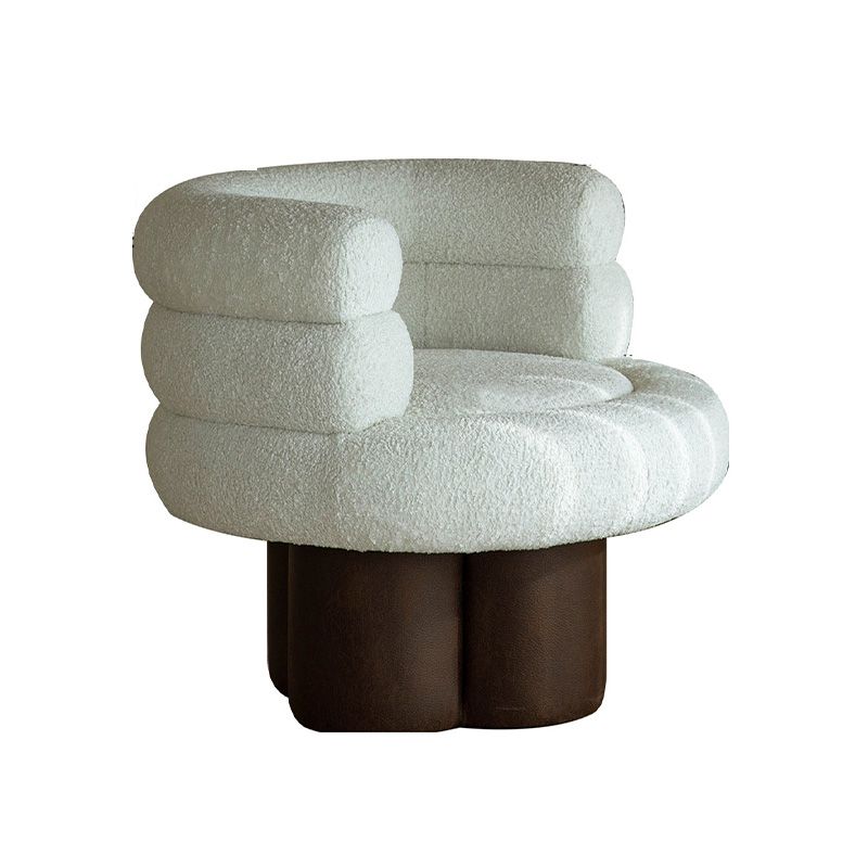 White Lounge Chair Arms Included Barrel Chair for Living Room Clearhalo 'Accent Chairs' 'accent_chairs' 'Chairs & Seating' 'furn' 'furn_accent_chairs' 'Furniture' 'Living Room Furniture' 1200x1200_f63e7174-c4ac-4f93-b92f-cf9e682064e7