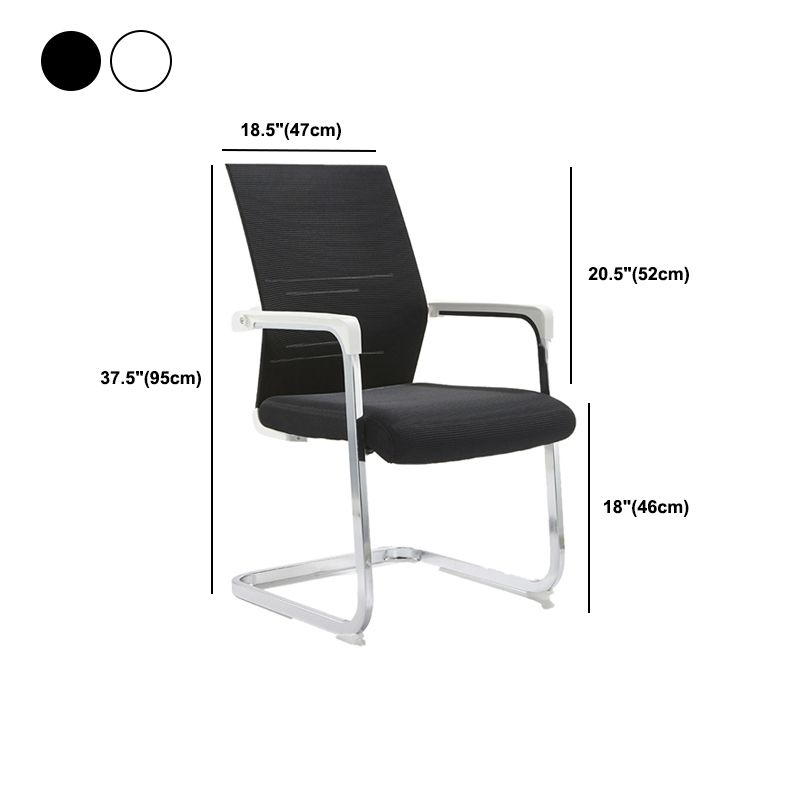 Mesh Mid Back Desk Chair Contemporary Style Fixed Arms Office Chair Clearhalo 'furn' 'furn_office_chair' 'Furniture' 'Office Chairs' 'Office Furniture' 'office_chair' 1200x1200_f6405bec-4ea2-4c23-8e86-757b0f7c9dd1