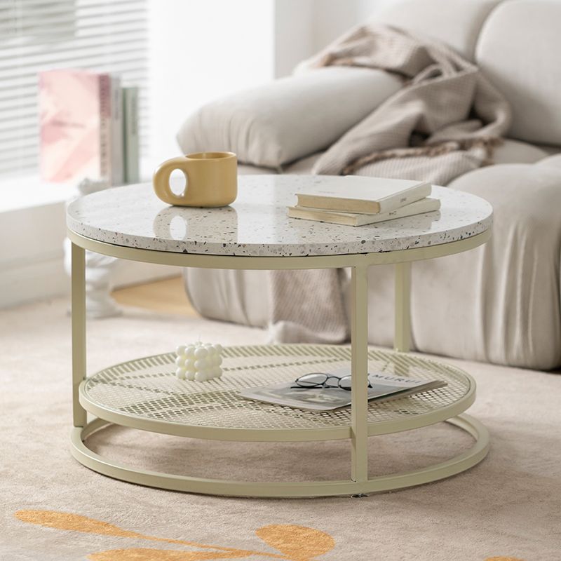 16"H Contemporary Coffee Table White Coffee Cocktail Table with Storage Clearhalo 'Coffee & Accent Tables' 'Coffee Tables' 'coffee_tables' 'furn' 'furn_coffee_tables' 'Furniture' 'Living Room Furniture' 1200x1200_f641ea64-2f73-428f-ae09-5beecee4bad6