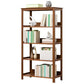 Modern Brown Vertical Book Shelf Bamboo Etagere Open Plank voor thuis