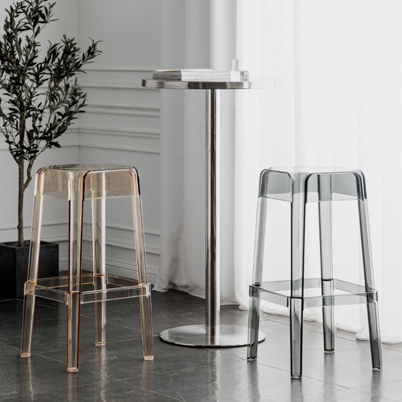 Contemporary Backless Bar-stool Plastic Counter Bar Stool with Plastic Legs for indoor Clearhalo 'Bar Furniture' 'Bar Stools' 'bar_stools' 'furn' 'furn_bar_stools' 'Furniture' 'Kitchen & Dining Furniture' 1200x1200_f642dbd2-abb4-454d-97bd-b908c9730f57