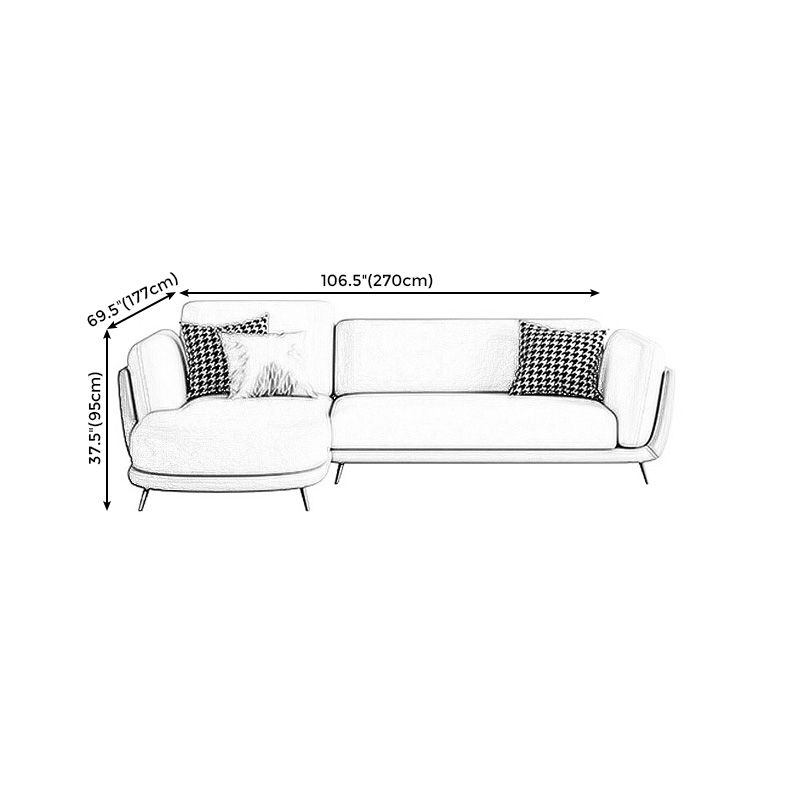 Faux Leather Cushion Back Sectionals 37.4"H Pillow Top Arm Sofa and Chaise Clearhalo 'furn' 'furn_sectionals' 'Furniture' 'furniture_sectionals' 'Living Room Furniture' 'Sectionals' 1200x1200_f642e7d5-a509-4504-ac64-65bdd9a1fd87