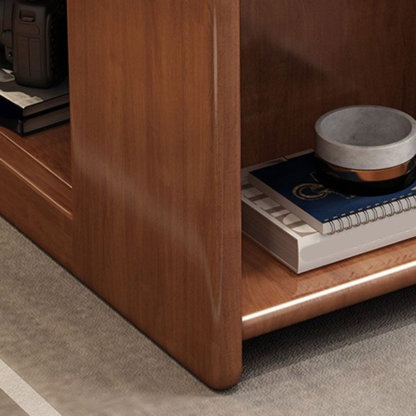 Tavolo laterale in legno/ardesia moderno in legno/ardesia da 20,5 "tavolo da estremità alto con ripiani