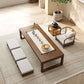 Brone Solid Wood Coffee Table with Sled Legs and Rectangular Top