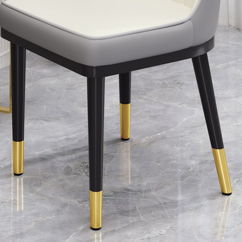 Modern Style Dining Chair Leather Parsons Side Chair with Metal Base Clearhalo 'Dining Chairs' 'Dining Tables & Seating' 'dining_chair' 'furn' 'furn_dining_chair' 'Furniture' 'Kitchen & Dining Furniture' 1200x1200_f6472e54-4b84-49df-98eb-36d7e6c3dc30