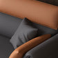 Modern Standard Seating Stain Resistant Sofa Faux Leather in Dark Gray