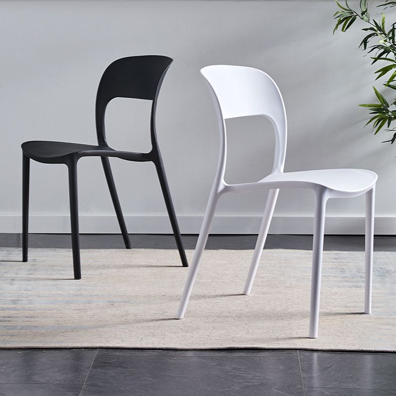 Plastic Contemporary Modern Dining Side Chair Open Back Chair Clearhalo ' kitchen&dining_furn' 'Dining Chairs' 'Dining Tables & Seating' 'dining_chair' 'furn' 'furn_dining_chair' 'Furniture' 'furniture_dining_chair' 'Kitchen & Dining Furniture' 'kitchen' 1200x1200_f64885a9-1ac3-4c57-9dae-ae5d2b55f72e