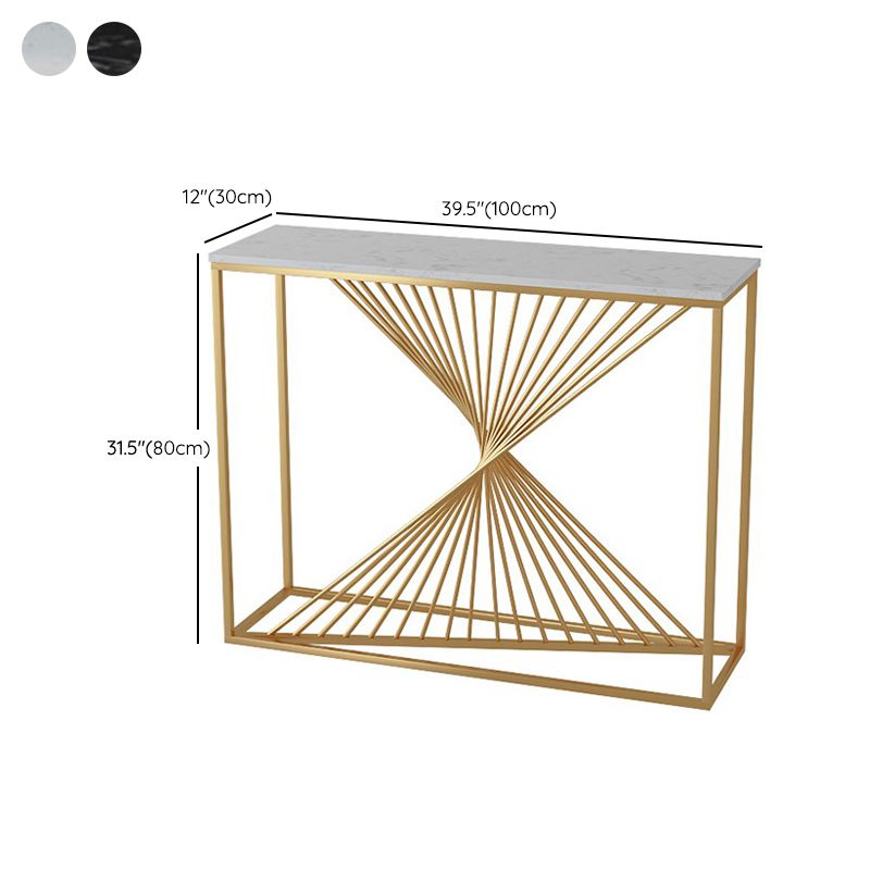 Table de la consola de 11.81 pulgadas de ancho Mesa de acento de mármol con 1 estante