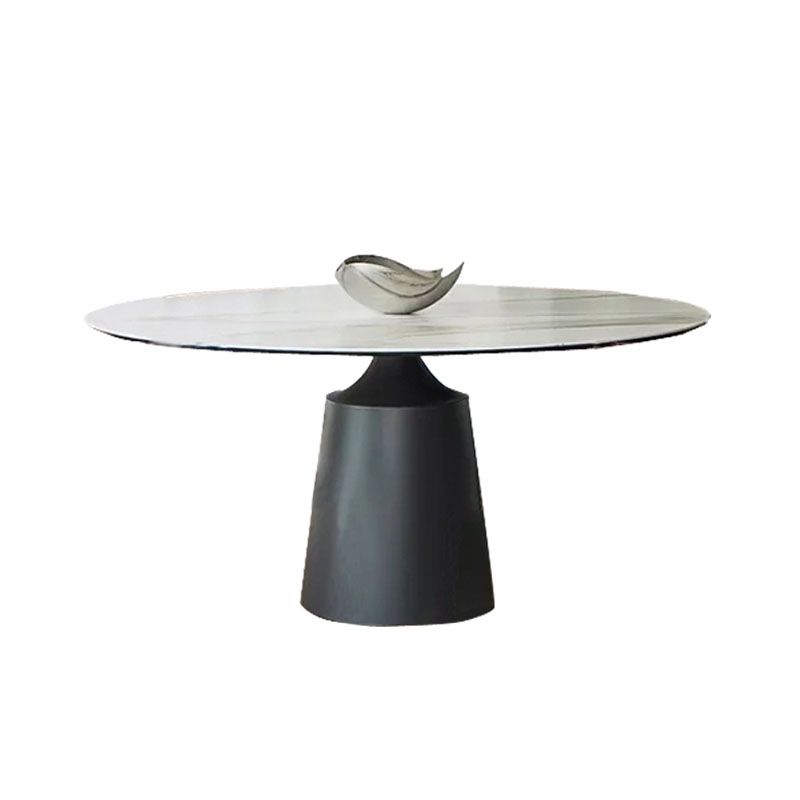 Modern Sintered Stone Dining Table Round Dining Room Table with Pedestal Base Clearhalo 'Dining Tables & Seating' 'Dining Tables' 'dining_table' 'furn' 'furn_dining_table' 'Furniture' 'furniture_dining_table' 'Kitchen & Dining Furniture' 'kitchen' 'kitchen_dining_table' 1200x1200_f649d07b-7fc0-466d-935f-c92766f2b69f