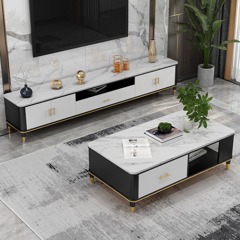 Open Storage TV Media Console Stone TV Console for Living Room Clearhalo 'furn' 'furn_tv_stands_entertainment_centers' 'Furniture' 'Living Room Furniture' 'TV Stands & Entertainment Centers' 'TV Stands & Media Storage Furniture' 'tv_stands_entertainment_centers' 1200x1200_f64a5cb4-756f-48a3-9b7e-d5387a9d3428