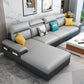 Contemporary Stain-Resistant Faux Leather for Living Room Sofa with Storage