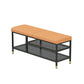 Modern Entryway Bench Cushioned Metal Seating Bench with Shelves , 12.5" Width Clearhalo 'Benches' 'Chairs & Seating' 'furn' 'furn_benches' 'Furniture' 'Living Room Furniture' 1200x1200_f64d4e75-0a38-4a77-8a04-995779a87069