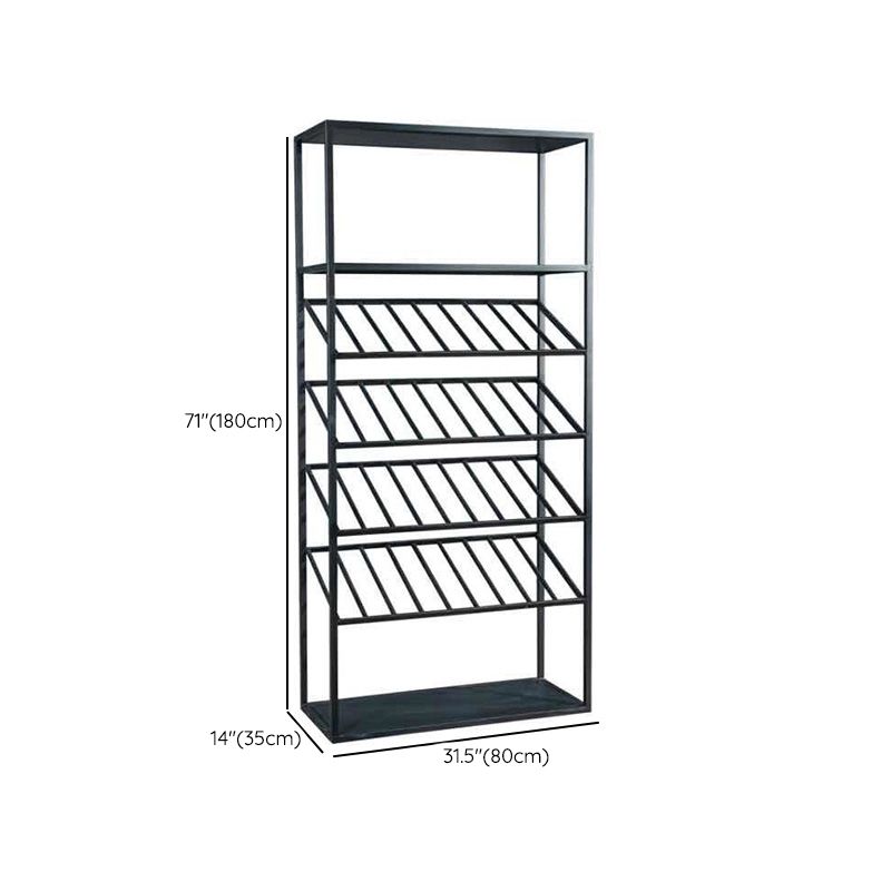 Metal Floor Bottle Wine Rack Contemporary Black Wine Holder Rack with Shelves Clearhalo 'furn' 'furn_wine_racks' 'Furniture' 'Kitchen & Dining Furniture' 'Wine Racks' 'wine_racks' 1200x1200_f64e84f7-3e38-4b3f-889b-e9aedce26095