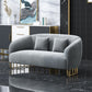 Velvet 29.52" Wide Sofa for Living Room Tuxedo Arm Sofa with Metal Frame