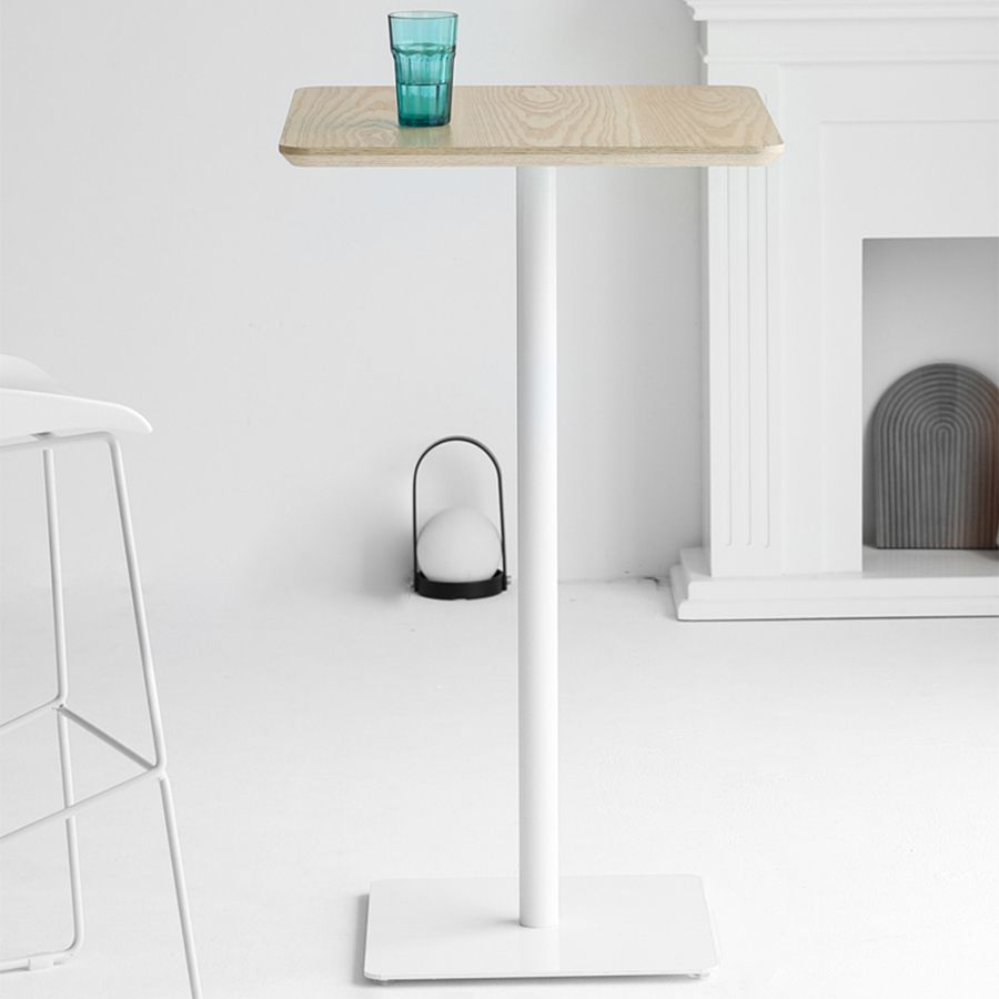 Industrial Solid Wood Bar Dining Table Steel Single Pedestal Bistro Table Fixed Table Clearhalo 'Bar Furniture' 'Bar Tables' 'bar_tables' 'Furniture' 'furniture_bar_tables' 'Kitchen & Dining Furniture' 'kitchen&dining_furn' 'kitchen' 1200x1200_f64f6b0f-1a51-49ed-af19-7661d04c9bca