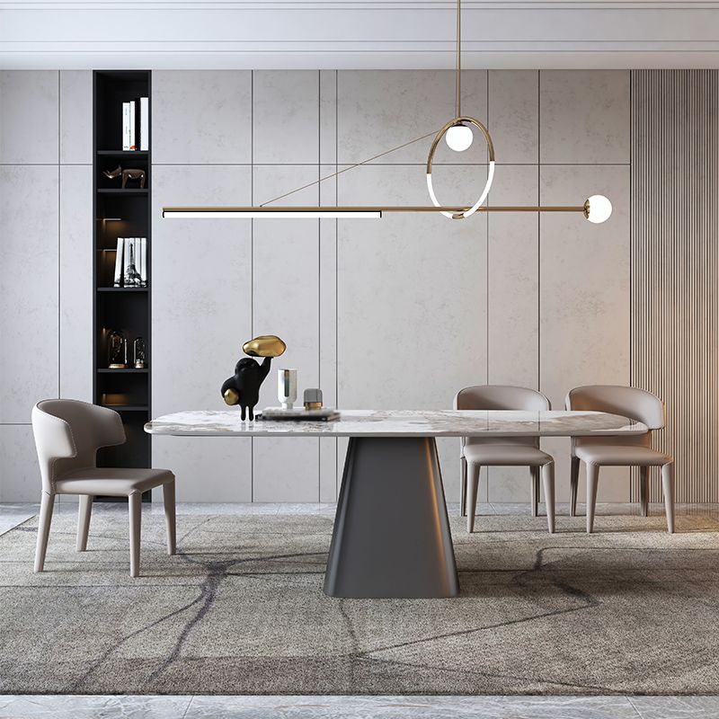 Modern Rectangle Dinette Set 1/3/4/7 Pieces Sintered Stone Top Dining Table Set Clearhalo 'Dining Room Sets' 'Dining Tables & Seating' 'dining_room_set' 'furn' 'furn_dining_room_set' 'Furniture' 'furniture_dining_room_set' 'Kitchen & Dining Furniture' 1200x1200_f6515fba-968d-4e5b-bef5-caca3db3c0dc