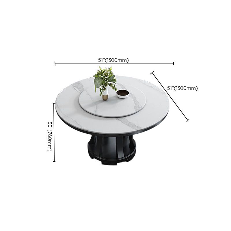 Rubberwood massief houten eettafel op voetstuk Converteerbare eettafel