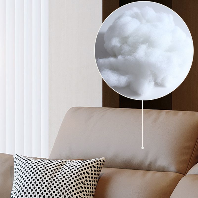 本革の枕のトップアームパワー - リビングルームにモダンなソファを押してください