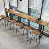 Modern Solid Wood Bar Table Set 1/4/7 Pcs Backless Full Natural Bar Stool Clearhalo 'Bar Furniture' 'furn' 'furn_home_bar_bar_sets' 'Furniture' 'Home Bars & Bar Sets' 'home_bar_bar_sets' 'Kitchen & Dining Furniture' 1200x1200_f6577d75-ea52-4040-a7fe-04210aa477c4