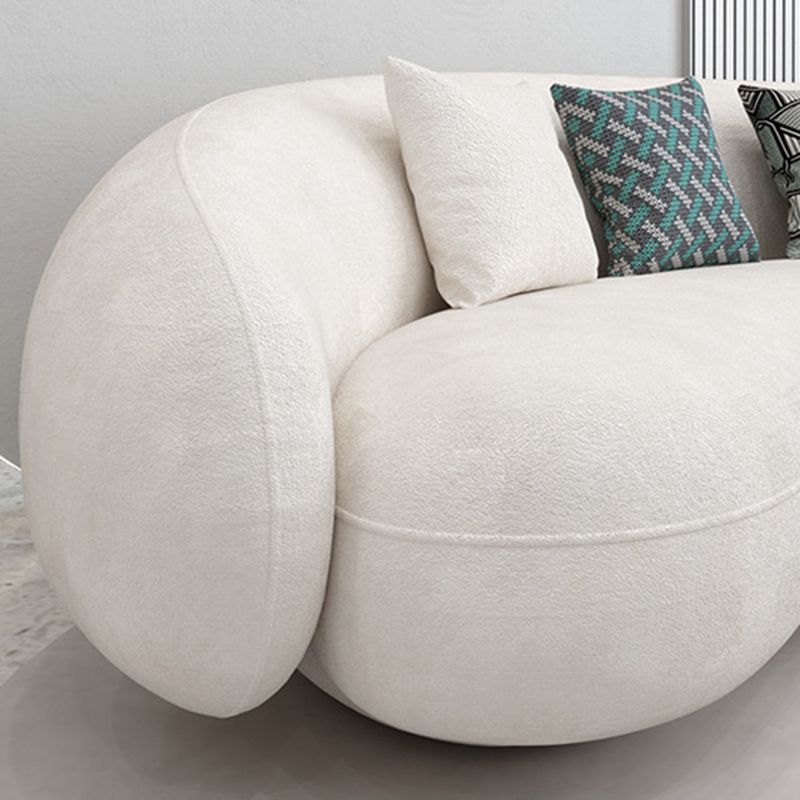 23.62" High Sloped Arm Sofa with 4 Pillows Wool Sofa in White Clearhalo 'furn' 'furn_sofas' 'Furniture' 'Living Room Furniture' 'Sofa' 'sofas' 1200x1200_f6579554-8480-44b2-b1c4-74ab2475e505