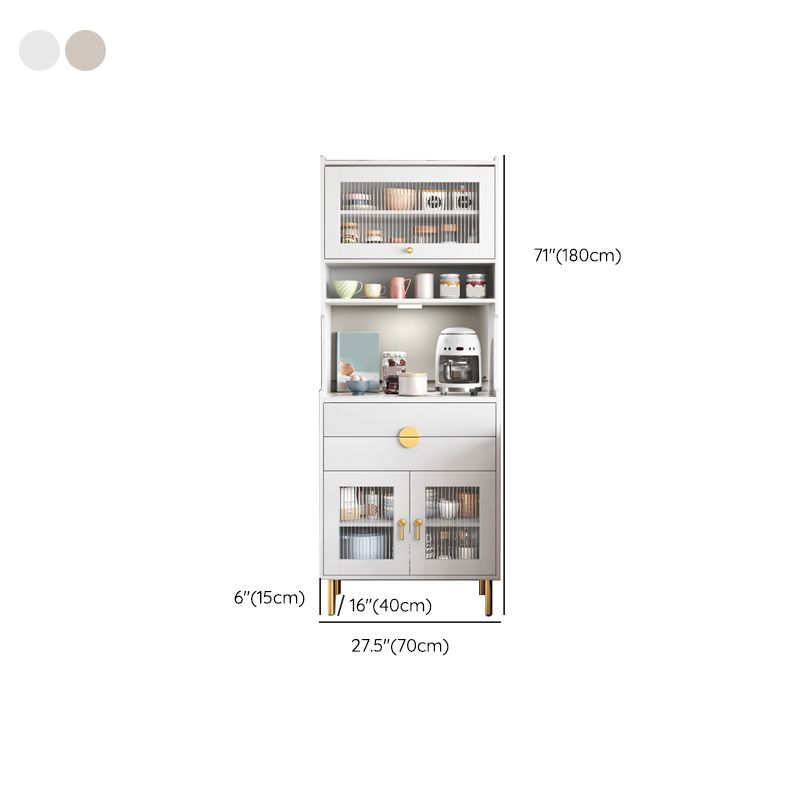 Server di pranzo in pietra sinterizzato Credenza a 2 cassetti con porta di vetro