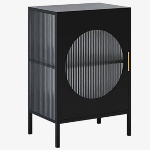 Living Room Minimalism Kitchen Server Glass Door Metal Frame Dining Server Clearhalo 'buffet_sideboard' 'Buffets & Sideboards' 'furn' 'furn_buffet_sideboard' 'Furniture' 'Kitchen & Dining Furniture' 1200x1200_f65ab8b3-4e16-44ab-8176-34598b40c856