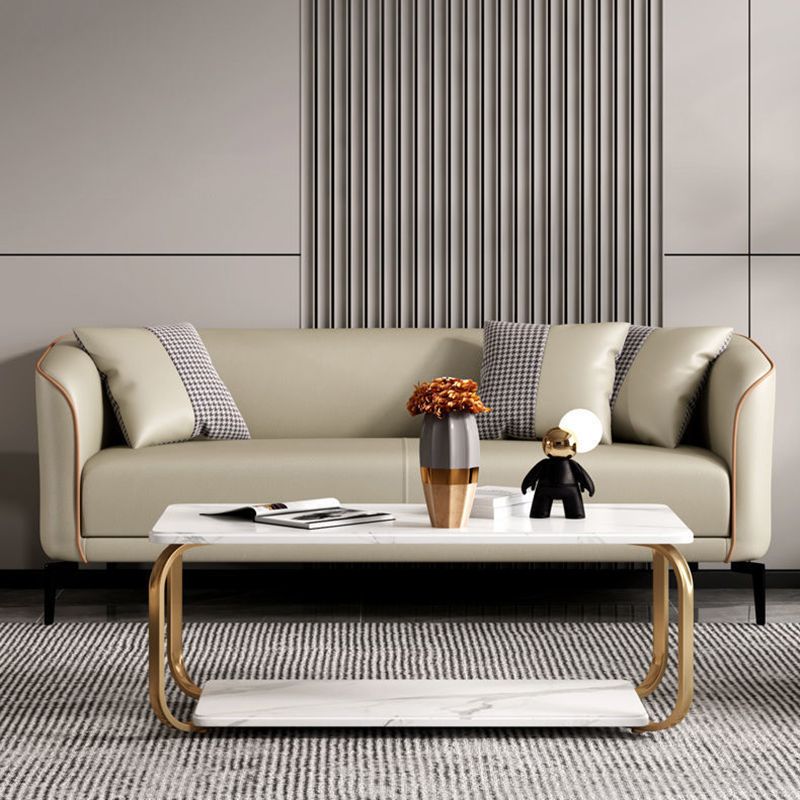 Divano in pelle finta contemporanea con sedile a cuscino singolo di divano in smoking da smoking da 3 posti