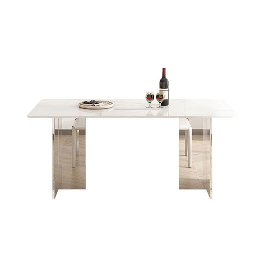 Modern Dining Table Set 1/4/5/7 Pcs Sintered Stone Top Dining Table with Armless Chairs