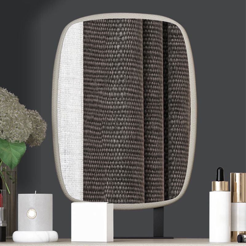 Vanity Mirrored Faux Leather Makeup Dressing Table Stool Set, 28.74" Clearhalo 'Bedroom Furniture' 'furn' 'furn_makeup_vanities' 'Furniture' 'Makeup Vanities' 'makeup_vanities' 1200x1200_f65de9b4-946e-44e7-a1fe-0c8cfc3be4db