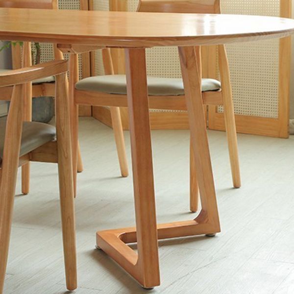 Table de salle de repas ovale en bois naturel moderne Table à manger de base en bois pour le salon