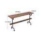 Pine Wood Top Rectangle Bar Table Industrial Bistro Table with Trestle Base