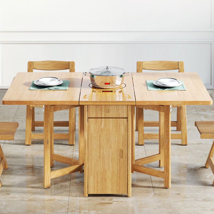 Mid-Century Modern Dining Table Rectangle Solid Wood Drop-Leaf Dining Table for Home Use Clearhalo ' dining_table' 'Dining Tables & Seating' 'Dining Tables' 'furn' 'furn_dining_table' 'Furniture' 'furniture_dining_table' 'Kitchen & Dining Furniture' 'kitchen&dining_furn' 'kitchen' 'kitchen_dining_table' 1200x1200_f6608569-fe9f-4566-92af-7b4cb6a2bfe9