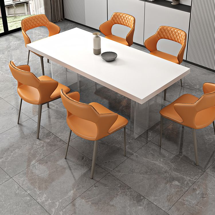 Acrylic Contemporary Rectangular Dining Sintered Stone Dining Table for Kitchen Clearhalo ' dining_table' 'Dining Tables & Seating' 'Dining Tables' 'furn' 'furn_dining_table' 'Furniture' 'furniture_dining_table' 'Kitchen & Dining Furniture' 'kitchen&dining_furn' 'kitchen' 'kitchen_dining_table' 1200x1200_f6609cbe-707c-4f2f-87b5-654091e78e1b