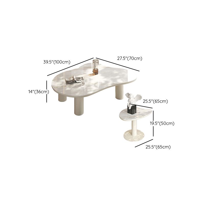 Marble White Single Coffee Table Modern Free-Form Coffee Table Clearhalo 'Coffee & Accent Tables' 'Coffee Tables' 'coffee_tables' 'furn' 'furn_coffee_tables' 'Furniture' 'Living Room Furniture' 1200x1200_f660c853-3796-4915-9a58-d2eb153d2ae5