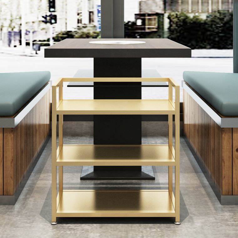 Contemporary 25.59"H Portable Prep Table Metal Prep Table for Dining Room Clearhalo 'furn' 'furn_kitchen_islands_carts' 'Furniture' 'Kitchen & Dining Furniture' 'Kitchen Islands & Carts' 'kitchen_islands_carts' 1200x1200_f66306ad-b9c3-4418-95e5-7d36e0c130f3