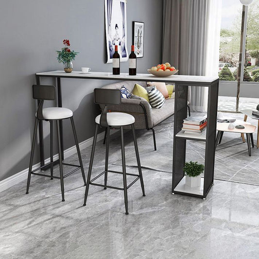Stone Rectangle Bar Dining Table Contemporary Bar Table with Sled Base Clearhalo 'Bar Furniture' 'Bar Tables' 'bar_tables' 'furn' 'furn_bar_tables' 'Furniture' 'furniture_bar_tables' 'Kitchen & Dining Furniture' 1200x1200_f663d1e5-f0b0-49f0-ae88-3fea87b1ad19