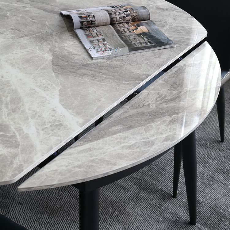 Juego de mesa de comedor extensible 1/4/5/7 Piezas con muebles de cocina de base de metal