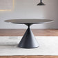 Round Sintered Stone Dining Table Modern Dining Table with Steel Pedestal Base for Home Clearhalo 'Dining Tables & Seating' 'Dining Tables' 'dining_table' 'furn' 'furn_dining_table' 'Furniture' 'Kitchen & Dining Furniture' 1200x1200_f6644978-2519-43b5-8dd2-ad0978c72b2a