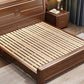 Lit de panneau moderne du milieu du siècle lit standard en bois massif avec tête de lit