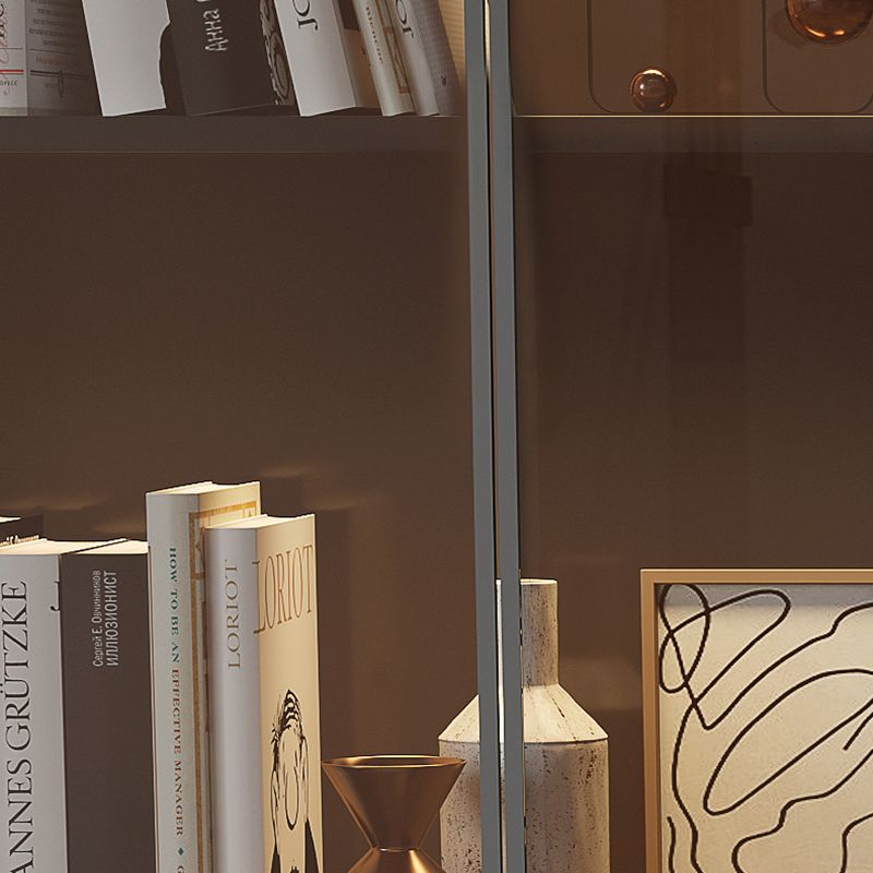 Glam Standard Bookcase Engineered Wood Book Shelf with Cabinets