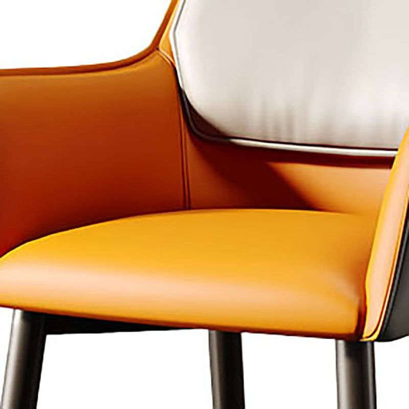 Modern Design Faux Leather Side Chair Arm Solid Back Side Chairs Clearhalo 'Dining Chairs' 'Dining Tables & Seating' 'dining_chair' 'furn' 'furn_dining_chair' 'Furniture' 'furniture_dining_chair' 'Kitchen & Dining Furniture' 1200x1200_f6653d91-0b4c-479c-a808-c4acc8d24a6f