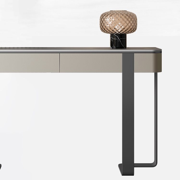 Tavolo di accento di mezza luna di pietra moderna da 33,46 "tavolo da console alta per Hall