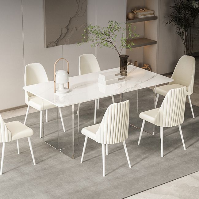 Sintered Stone Top Table Double Pedestal Table for Home Kitchen Dinner Clearhalo 'Dining Tables & Seating' 'Dining Tables' 'dining_table' 'furn' 'furn_dining_table' 'Furniture' 'Kitchen & Dining Furniture' 1200x1200_f6658c91-d4ea-4b88-ad02-ac00b1be7c1c