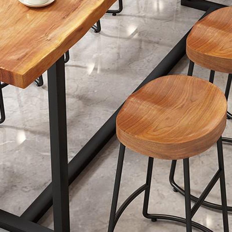 Contemporary Solid Wood Bar Stool Armless Dining Stool with Metal Base Clearhalo 'Bar Furniture' 'Bar Stools' 'bar_stools' 'furn' 'furn_bar_stools' 'Furniture' 'Kitchen & Dining Furniture' 1200x1200_f6661890-328f-4814-97af-c2b2db1e2242