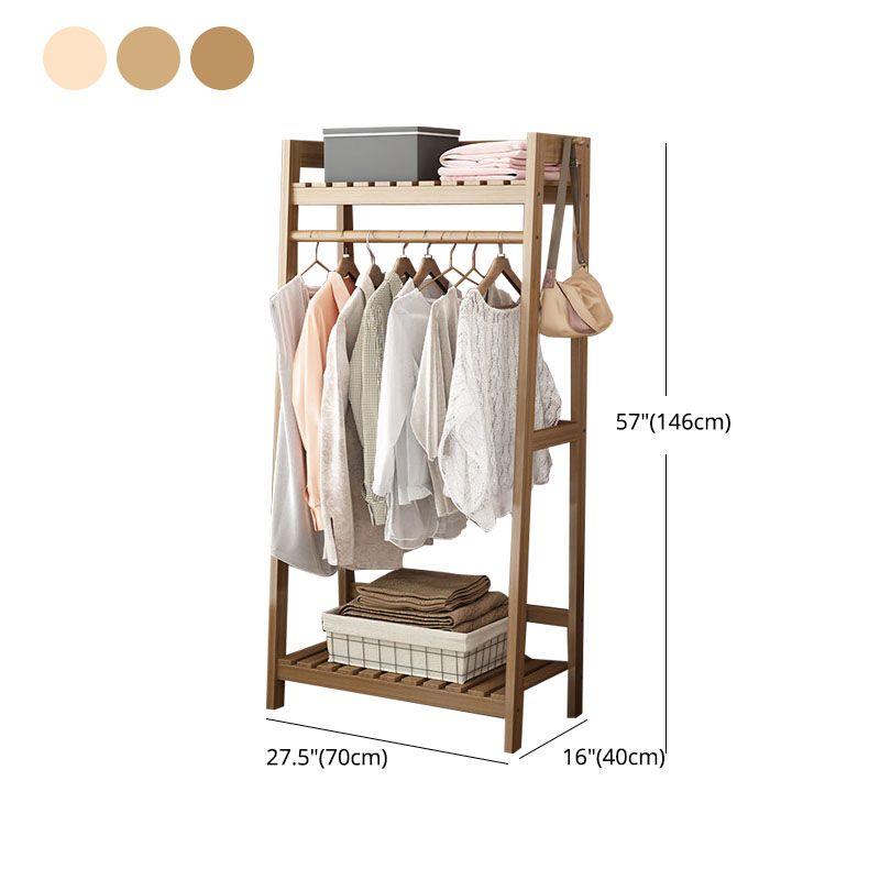 Armario contemporáneo Armario Pine Wood Armoire con barra de prenda para el hogar