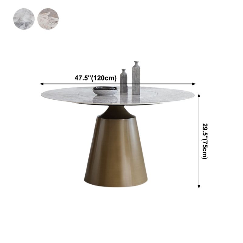 Sintered Stone Top Round Table for Restaurant Modern Dining Table with Metal Pedestal Clearhalo ' dining_table' 'Dining Tables & Seating' 'Dining Tables' 'furn' 'furn_dining_table' 'Furniture' 'furniture_dining_table' 'Kitchen & Dining Furniture' 'kitchen&dining_furn' 'kitchen' 'kitchen_dining_table' 1200x1200_f6664819-b146-4af5-b469-e15b2c4b546b
